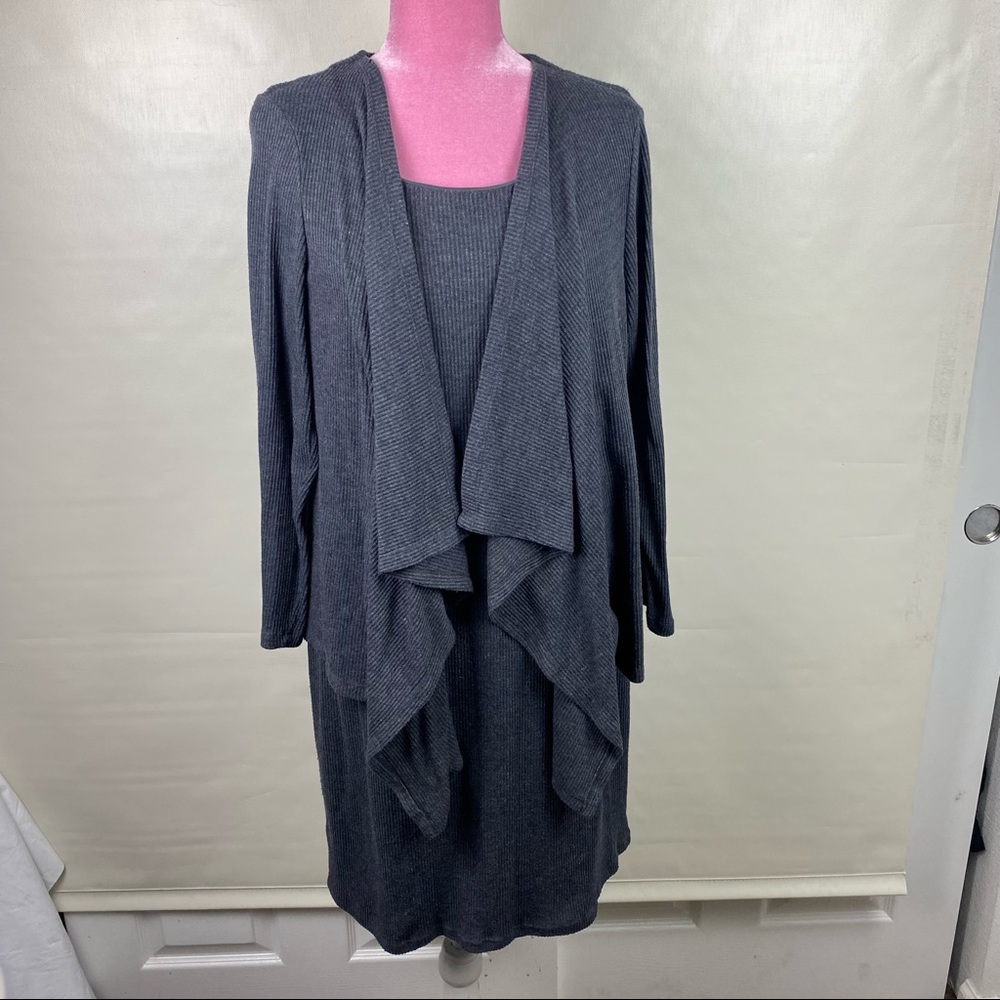 Karin Stevens basic knit dress with cardigan 14W
